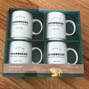 Set of 4 - 14oz Starbucks Ceramic Mugs